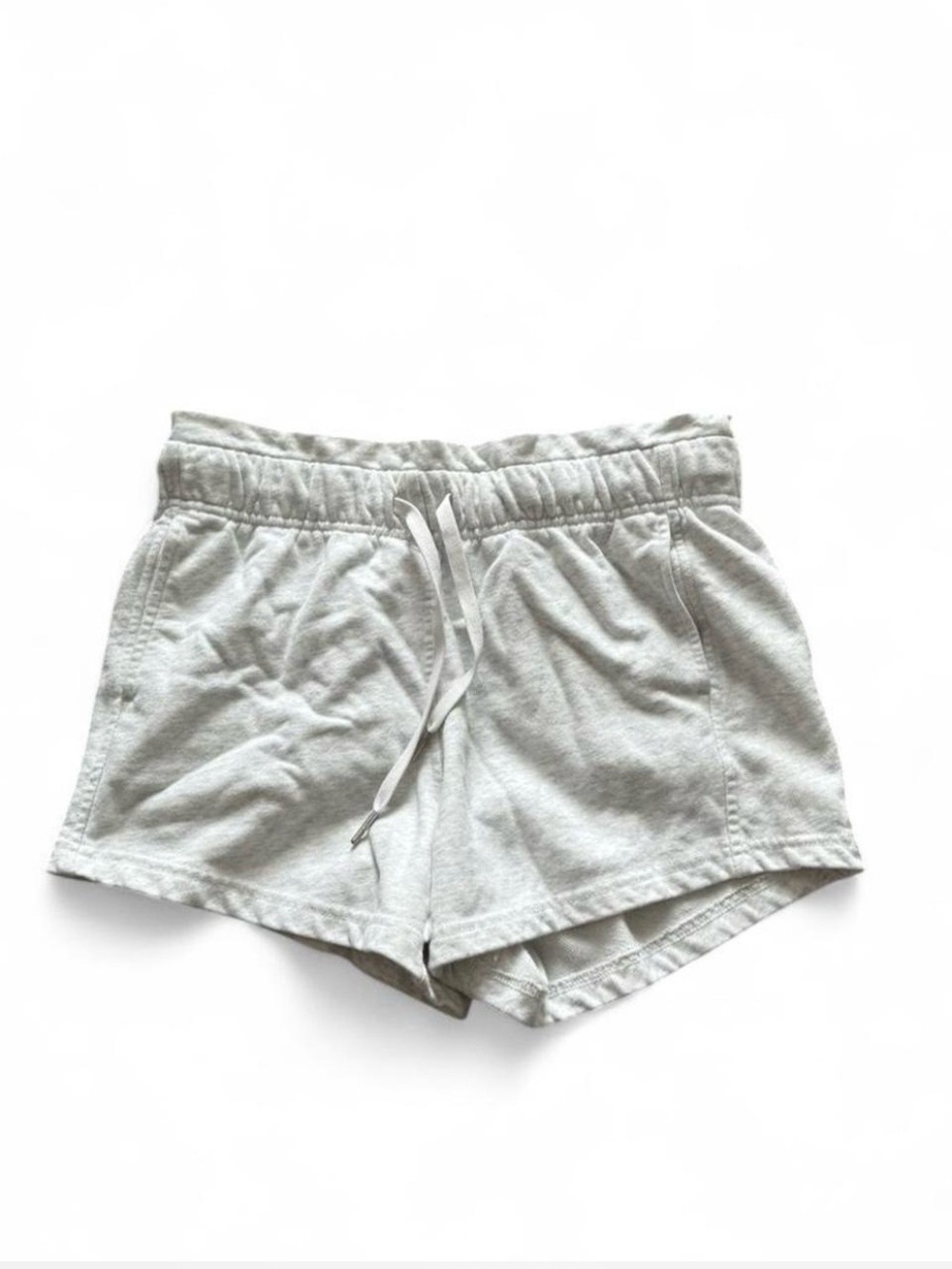 Women's Light Gray Drawstring Lounge Shorts